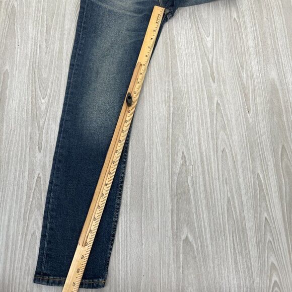 Re/Done x Revolve Originals High Rise Ankle Crop Jean Midnight Blue Dark Wash 26 - Picture 10 of 11